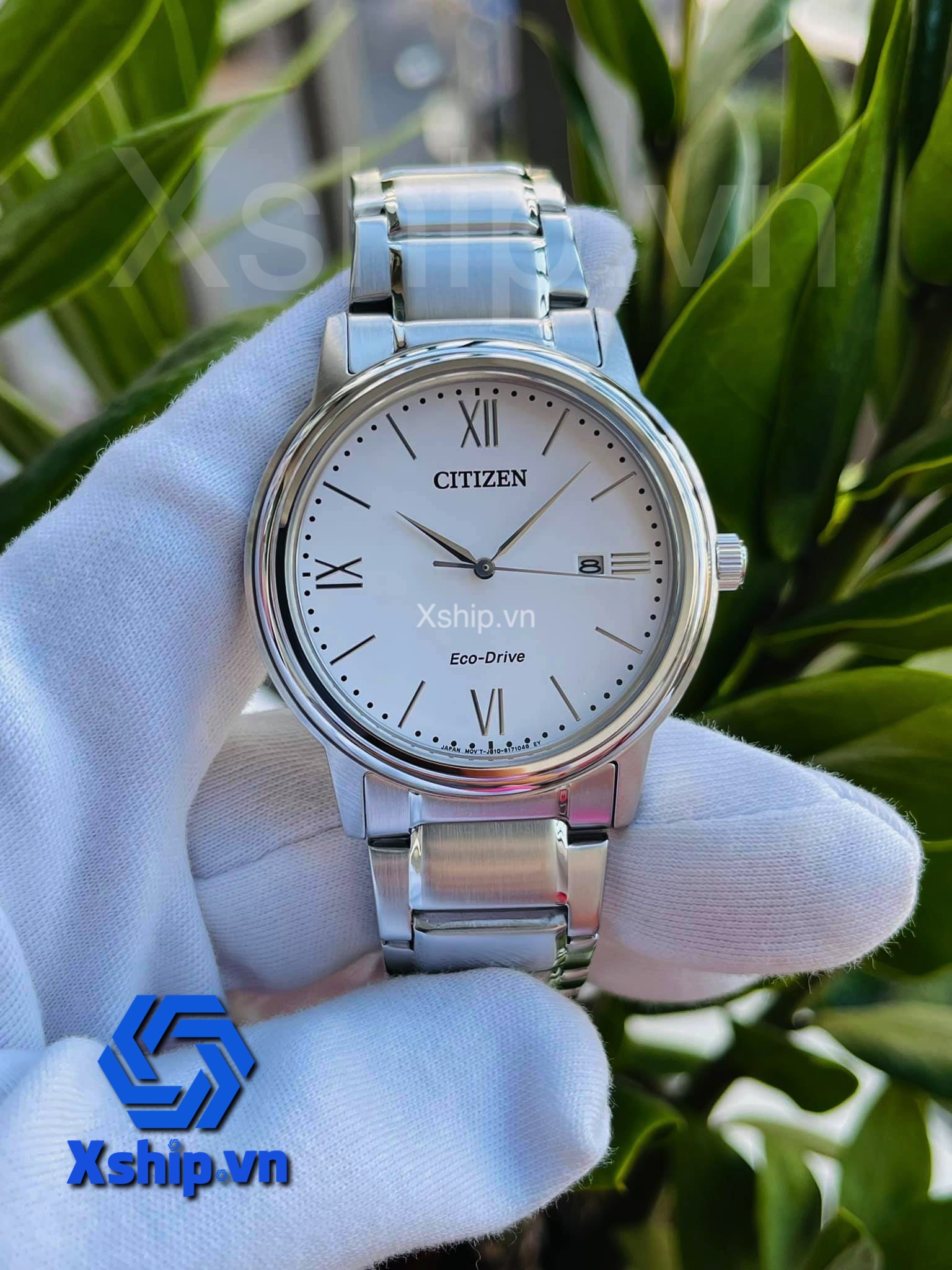 Citizen Eco-Drive White Dial Stainless Steel Mens Watch AW1670-82A